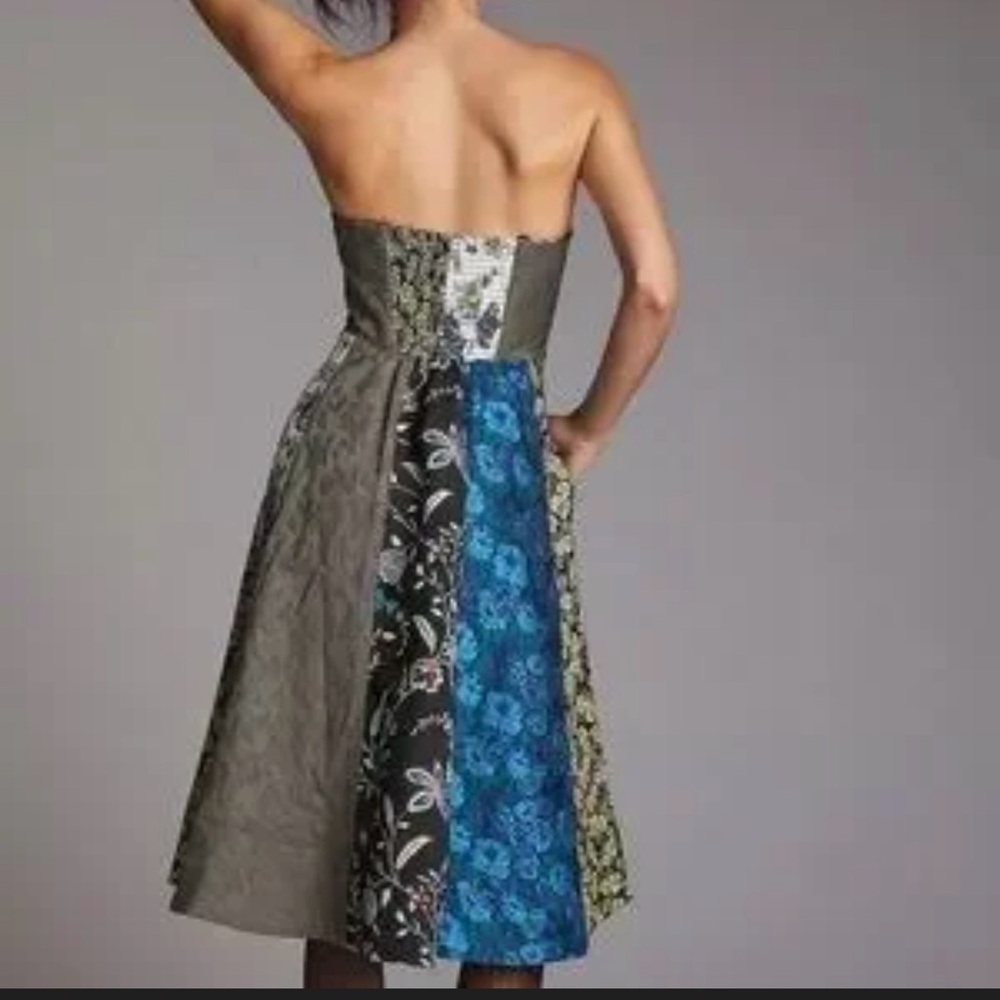 Anthropologie Floral Strapless Sweetheart Midi Dress - Picture 6 of 6